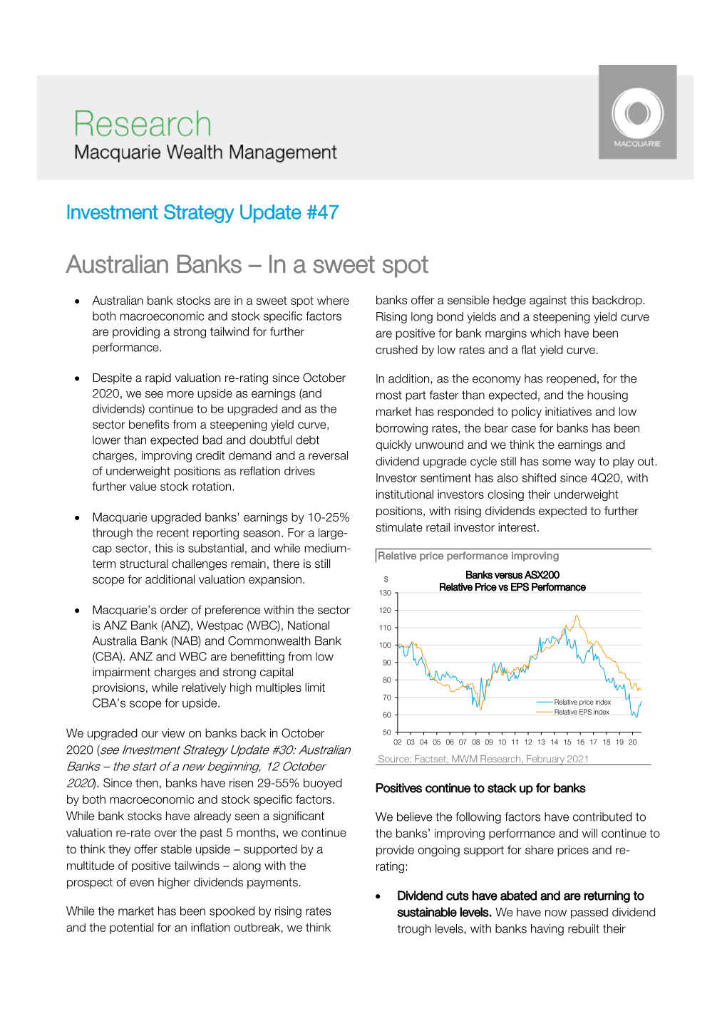 Australian Banks – in a Sweet Spot