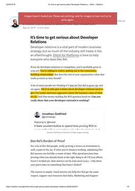 It's Time to Get Serious About Developer Relations