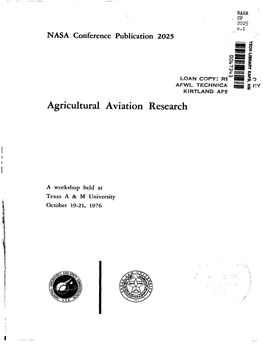 C.1 I Agricultural Aviation Research