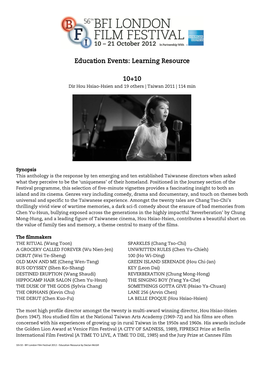 Education Events: Learning Resource 10+10