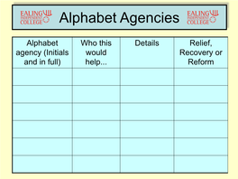 Alphabet Agencies