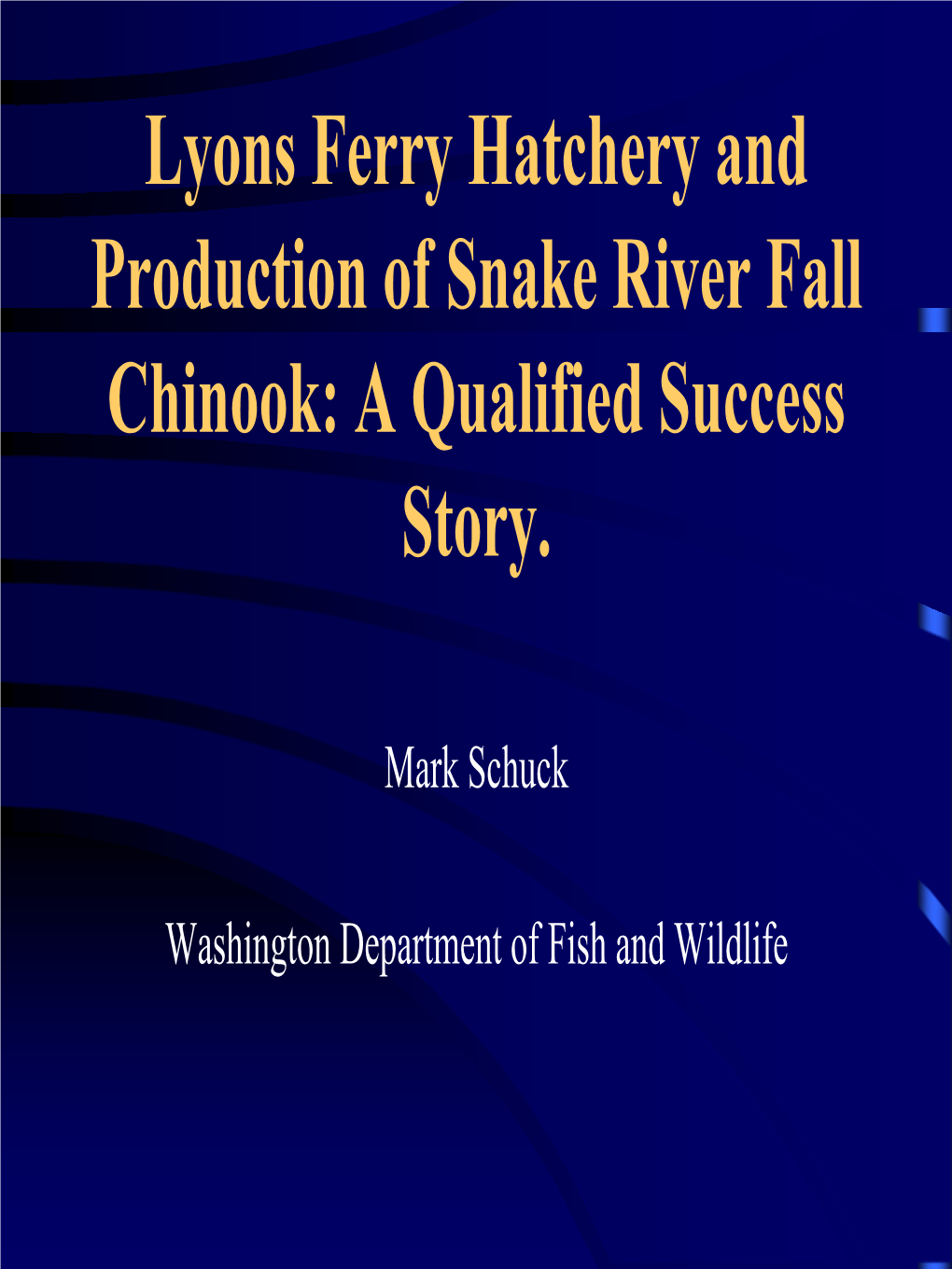 Snake River Fall Chinook Brood Origin