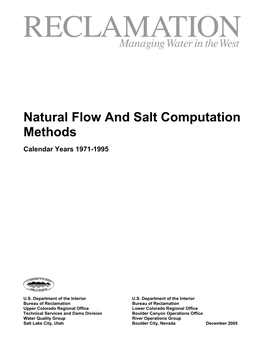 Natural Flow and Salt Computation Methods