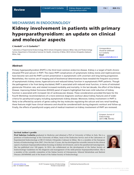 Kidney Involvement in Patients with Primary Hyperparathyroidism