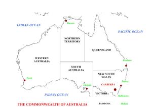 THE COMMONWEALTH of AUSTRALIA TASMANIA Hobart Information About Australia