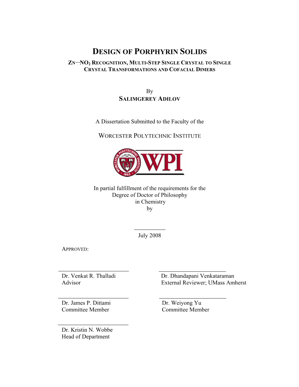 Design of Porphyrin Solids