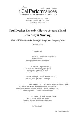 Paul Dresher Ensemble Electro-Acoustic Band with Amy X Neuburg