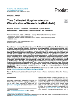 Time Calibrated Morpho-Molecular Classification of Nassellaria