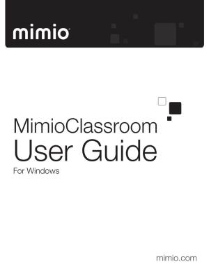 Mimioclassroom User Guide for Windows