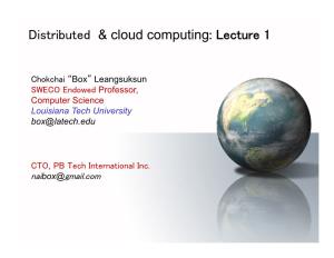 Distributed & Cloud Computing: Lecture 1