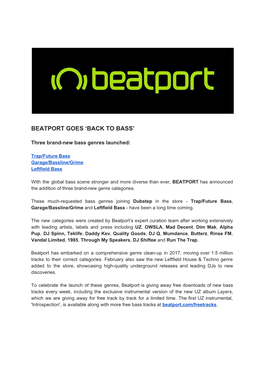 Beatport Goes 'Back to Bass' with Three New Genres