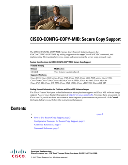 CISCO-CONFIG-COPY-MIB: Secure Copy Support