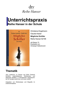 Möglichst Schiller Reihe Hanser 62196