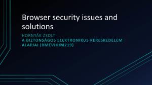Browser Security Issues and Solutions