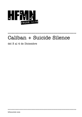 Caliban + Suicide Silence Del 3 Al 4 De Diciembre