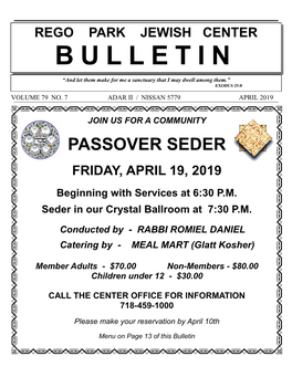 Rego Park Jewish Center Bulletin