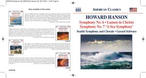 A Sea Symphony’ “Richly Drawn Is the Second Symphony – the Romantic, Its Second Movement Anthem Beloved of Millions of Americans