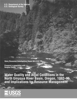 Water Quality and Algal Conditions in the North Umpqua River Basin, Oregon, 1992–95, and Implications for Resource Management