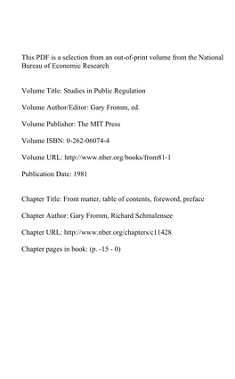 Front Matter, Table of Contents, Foreword, Preface