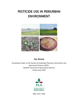Pesticide Use in Periurban Environment