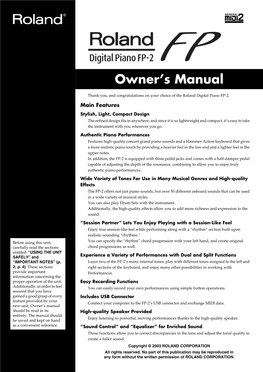 Owner's Manual