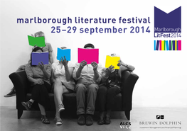 25–29 September 2014 Welcome to the Th Marlborough Literature Festival