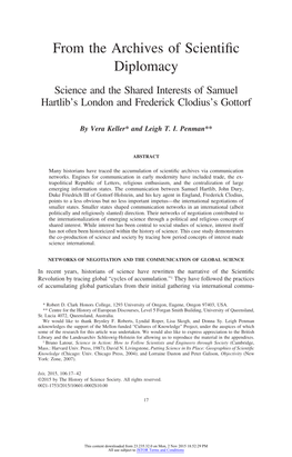 Science and the Shared Interests of Samuel Hartlib's London And
