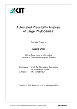 Automated Plausibility Analysis of Large Phylogenies