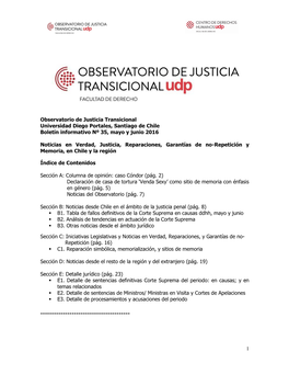 1 Observatorio De Justicia Transicional Universidad Diego