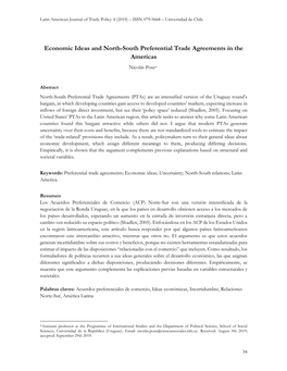 Economic Ideas and North-South Preferential Trade Agreements in the Americas