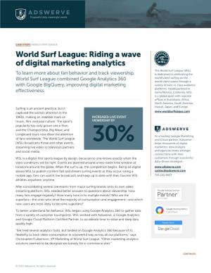 World Surf League: Riding a Wave of Digital Marketing Analytics