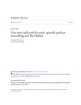 Episodic Podcast Storytelling and the Habitat