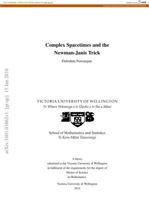 Complex Spacetimes and the Newman-Janis Trick Arxiv