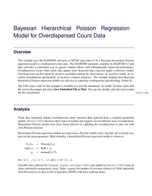Bayesian Hierarchical Poisson Regression Model for Overdispersed Count Data