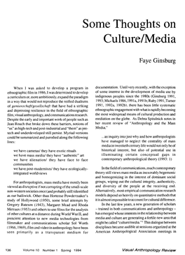 Some Thoughts on Culture/Media