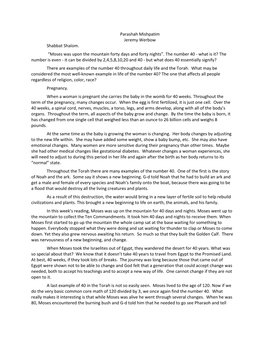 Parashah Mishpatim Jeremy Werbow Shabbat Shalom. “Moses Was Upon the Mountain Forty Days and Forty Nights”. the Number 40