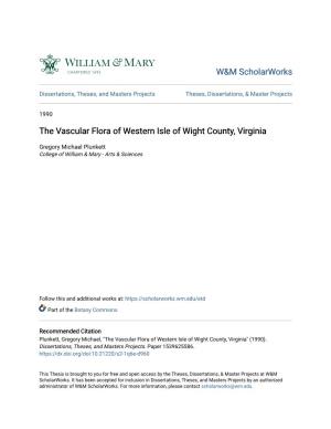 The Vascular Flora of Western Isle of Wight County, Virginia