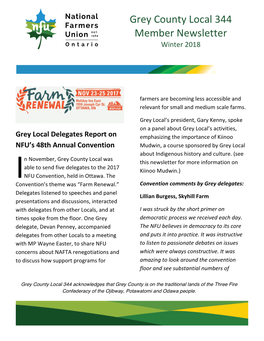 Grey County Local 344 Member Newsletter Winter 2018