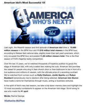 American Idol's Most Successful