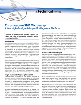 Chromosome SNP Microarray a New High-Density Allele-Specific Diagnostic Platform