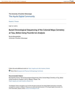 Burial Chronological Sequencing of the Colonial Maya Cemetery at Tipu, Belize Using Fluoride Ion Analysis
