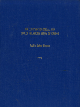 An Ego Psychological and Object Relations Study of Crying