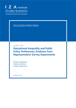 Educational Inequality and Public Policy Preferences: Evidence from Representative Survey Experiments