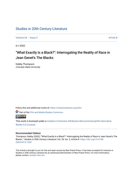 Interrogating the Reality of Race in Jean Genet's the Blacks