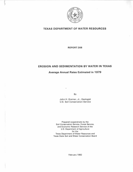 Erosion and Sedimentation by Water in Texas