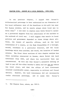 DORSET AS a LOCAL MAGNATE, 1624-1642. in the Previous Chapter