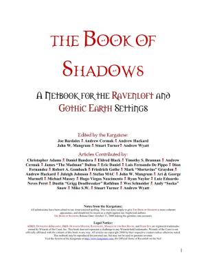 BOOK of SHADOWS a Netbook for the Ravenloft and Gothic Earth Settings
