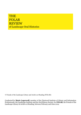 To Download the FOLAR Review of Landscape Oral Histories