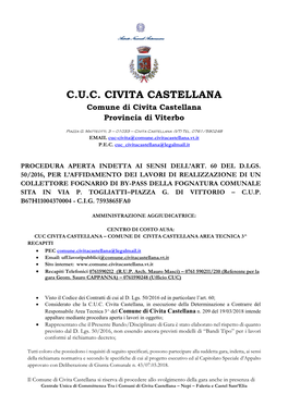C.U.C. CIVITA CASTELLANA Comune Di Civita Castellana Provincia Di Viterbo