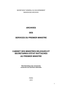 Secretariat General Du Gouvernement Mission Des Archives